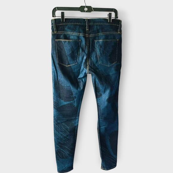 Hudson Nico Super Skinny Mid Rise Jeans Tie Dye Stretch Deno Feather Size 27 - Picture 2 of 9